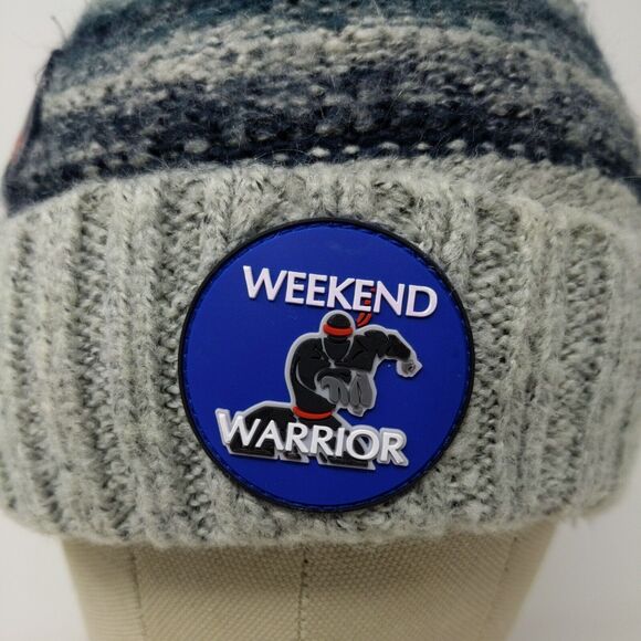 Place Weekend Warrior Beanie Hat Size L/XL 8+ Youth Boys Knit Cap Blue Gray - Picture 3 of 12